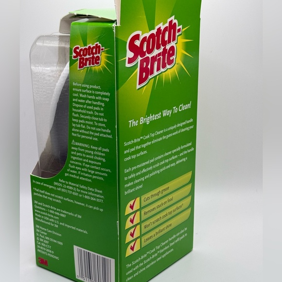Scotch Brite Cook Top Cleaner Starter Kit 4 Pads & 1 cook top cleaner handle - Picture 3 of 4